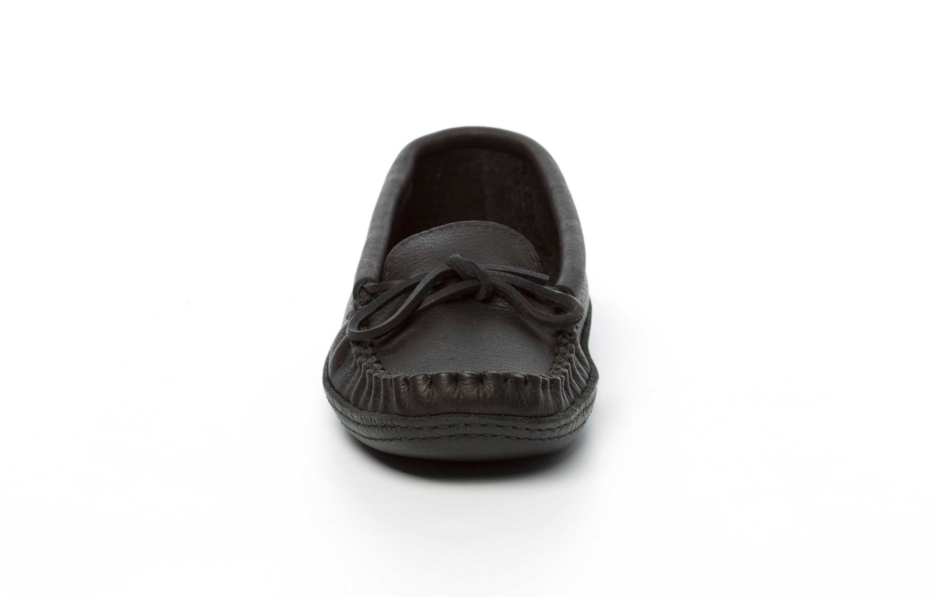Black loafer shoe on a white background