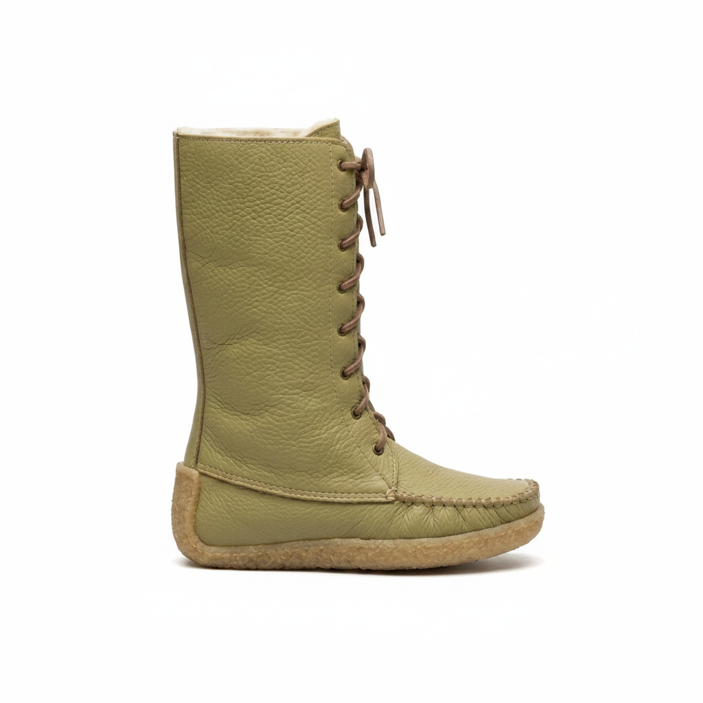 The Athabasca: Handcrafted Deer Tan Cowhide Snowshoe Boot  11" | Men's