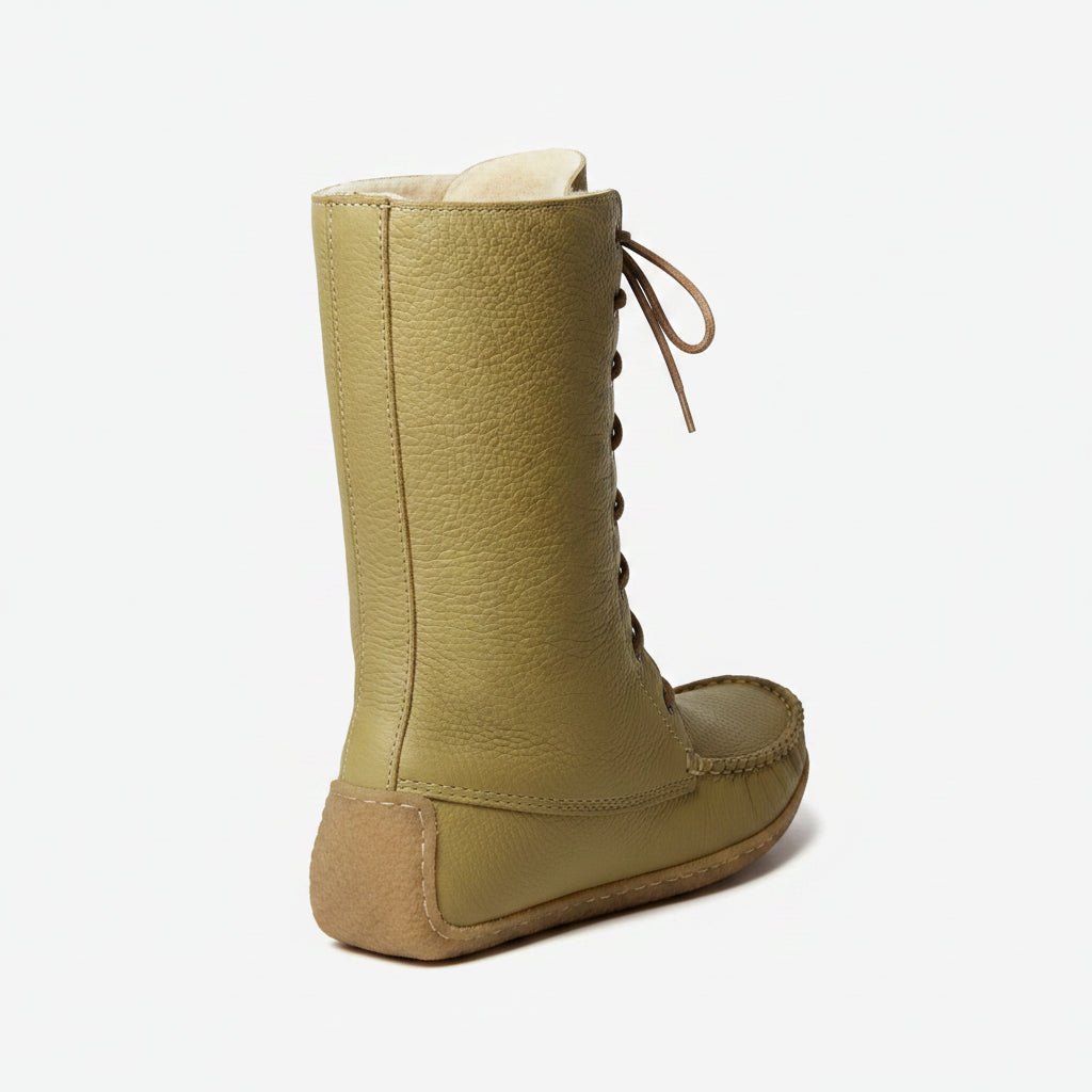 The Athabasca: Handcrafted Deer Tan Cowhide Snowshoe Boot  11" | Men's