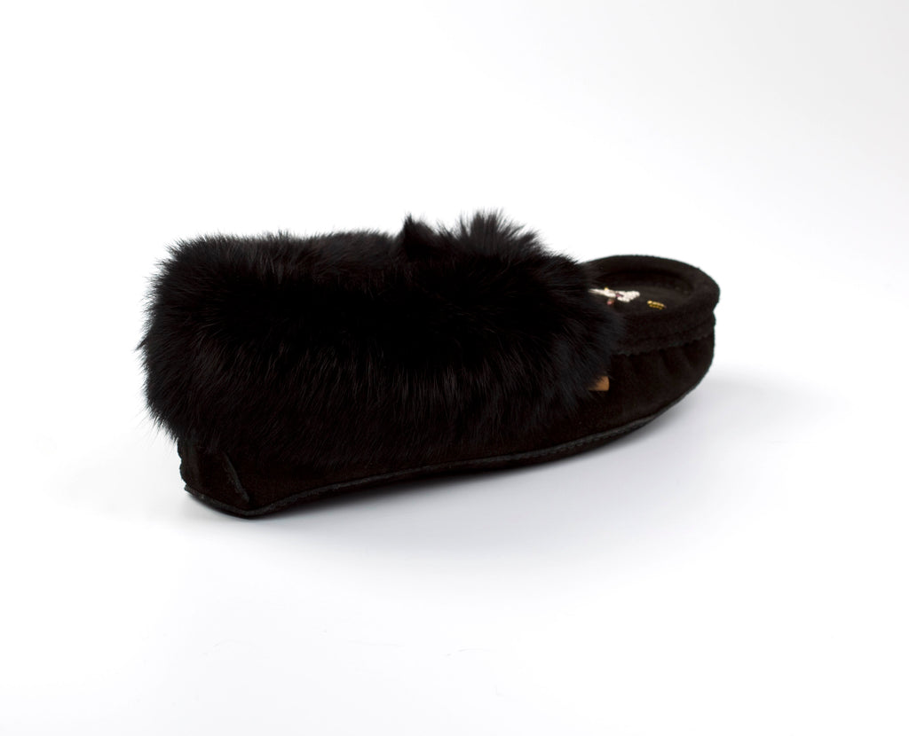Black fur slide on a white background