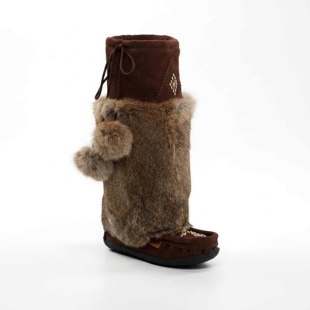 The Choco II Handcrafted 15" Waterproof Chocolate Suede Mukluks With Merino Wool