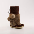 womens mukluks in chocolate suede mid calf