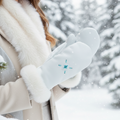 The Jasper – Premium White Rabbit Fur & Leather Mittens | Handcrafted In Canada