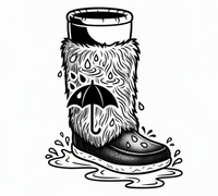 Black and white illustration of a seal with an umbrella and text 'Waterproof Sealed' on a white background.